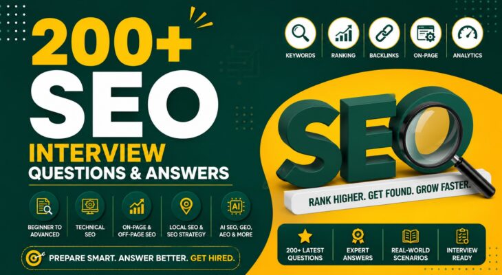 200+ SEO Interview Questions & Answers – Beginner to Advanced SEO Interview Preparation Guide 2026