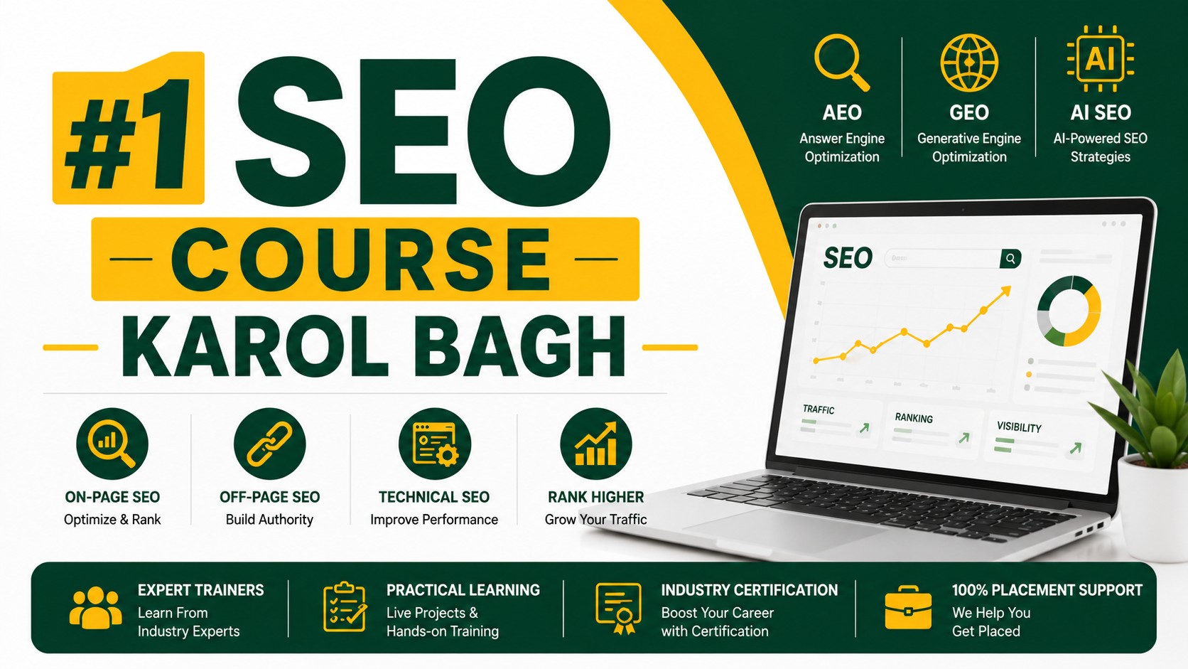 #1 SEO Course Karol Bagh | Learn AEO , GEO , AI SEO | 100% Placement Support