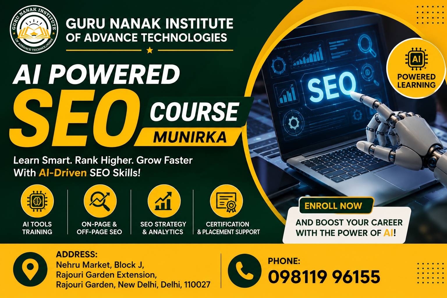 Master AI Powered SEO Course Munirka | Learn SEO , AEO , GEO , SXO | 100% Placement Support