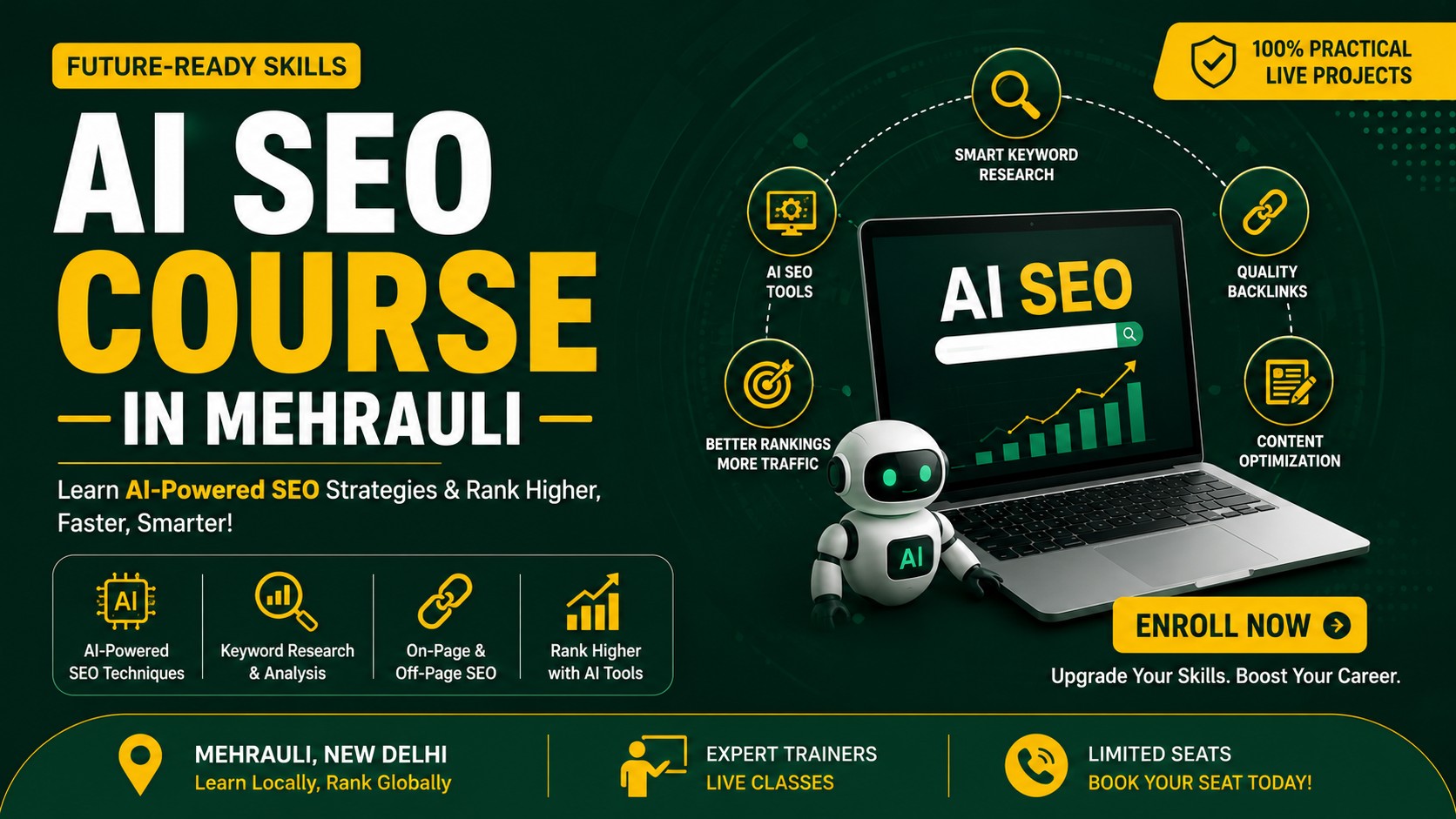 Powerful AI SEO Course In Mehrauli | India’s Top AI Powered SEO Course