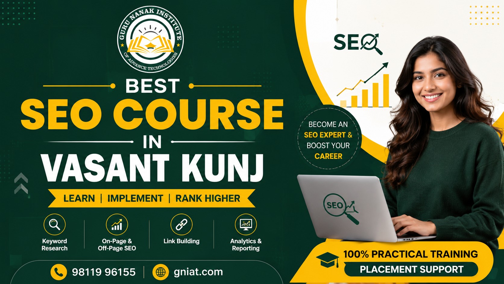 We Teach You How To Rank Your Website | Best SEO Course In Vasant Kunj – GNIAT