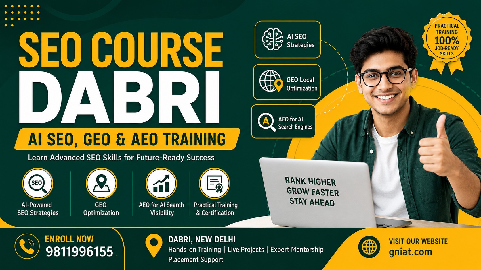 SEO Course Dabri – AI SEO, GEO & AEO Training @ ₹2000/Month | GNIAT